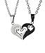 His & Hers Matching Set Titanium Couple Pendant Necklace Korean Love Style in a Gift Box (ONE PAIR)