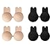 Linkinghome- Adhesive Invisible Bra with Buckle, Beige and Black, Medium
