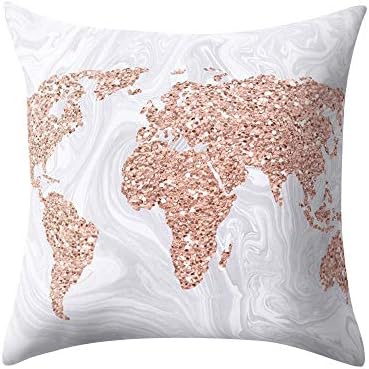 Yuwegr Fashion Rose Gold Pink Square Throw Pillow case Sofa Bedroom Home Decoratio 18" x 18" (O)