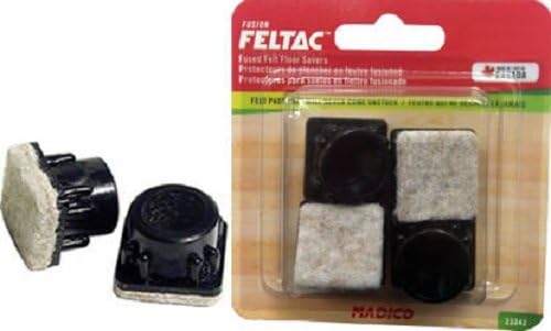 Madico 11/16" Straight Square Black Fused Felt Insertion Glides Floor Savers