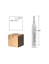 Inserto sólido carburo Straight Router Bit 1 16" Dia. X 3 16" longitud 1 vástago 4" yonico 14002q