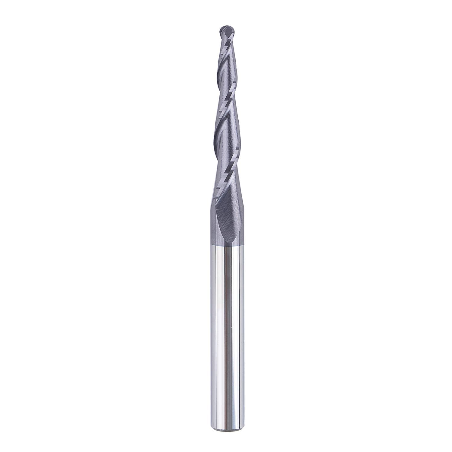 SpeTool Tapered Ball Nose End Mill, TiAlN Coated Solid Carbide CNC Router Bit for 3D Carving and Engraving, R1.5mm Tip, 30.5mm Flute, 6mm Shank Woodworking & Metal Tool