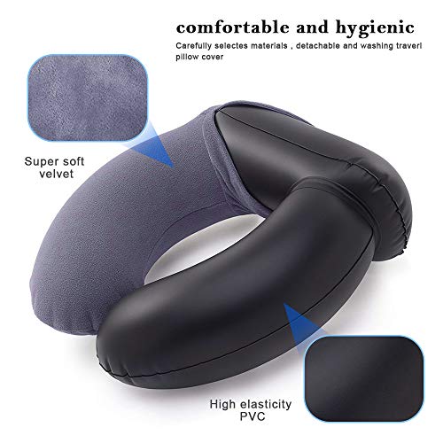 Cuscino-da-Collo-Mixigoo-Cuscino-da-Viaggio-Gonfiabile-con-Maschera-per-Occhi-Tappi-per-Orecchie-Cuscino-per-supporto-collo-per-Aerei-Automobili-Ufficio-Grigio