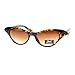 Giselle Womens Narrow Small Face Cat Eye Retro Horn Rim Sunglasses Tortoise