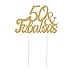 PALASASA Gold Glitter 50 & Fabulous Cake Topper, Wedding, Birthday, Anniversary, Party Cupcake Topper Decoration