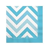 Chevron Blue - Beverage Napkins (16 count)
