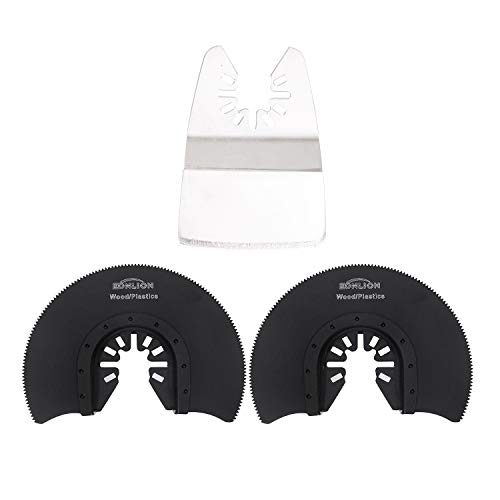 EONLION 25 Pcs Metal/Wood Oscillating Multitool Quick Release Saw BladesQuick Release Kit Fein Multimaster Porter Cable Black&Decker Bosch Dremel Craftsman Ridgid for Sanding, Grinding and Cutting