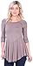Popana Women’s Casual Short 3/4 Sleeve Tunic Tops for Leggings Loose Fit Shirt