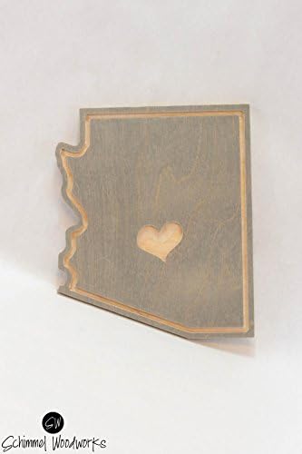 Love Arizona wall art. Heart Arizona wall decor. Arizona state. Comes with hanging clasp in the back for easy hanging! Great gift!