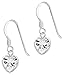 Hypoallergenic Sterling Silver 7mm CZ Heart Dangle Earrings for Kids (Nickel Free)