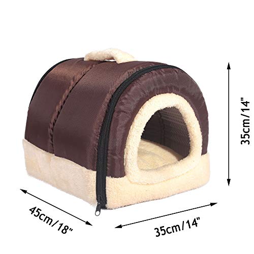ANPPEX Igloo Dog House, Portable Cat Igloo Bed with Removable Cushion
