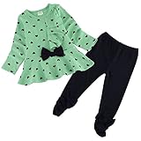 Zeagoo Fall Clothes Baby Girl Cute 2pcs Set Children Clothes Suit Top And Pants , Green , Age ( 4 T )/Manufacturer size 110