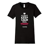 Women's musical.ly keep calm classic T-Shirt (Fitted Cut) Medium Black