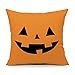 4TH Emotion Yellow Halloween Abstract Pumpkin Home Decor Design Throw Pillow Cover Pillow Case 18 x 18 Inch Cotton Linen for Sofa