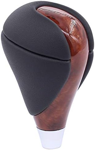 NewYall Walnut Wood Leather Gear Shift Knob: Automotive