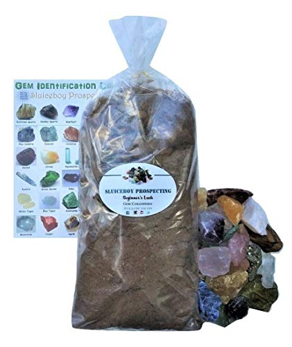 Sluiceboy Prospecting Gem Mining Rough Stone Mix Gemstone Paydirt - 5 lb Gem Bag - Mining Paydirt Guaranteed Gemstones - Gift WRAP Available Idea