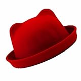 GOODBUYER Orecchiette Cute Little Hat Woolen Hat Lady Equestrian Cap Winter Hat Little Devil Hat (Red)