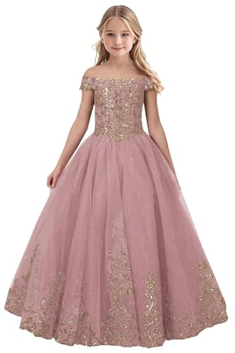 Tulle Flower Girl Dress for Wedding Sparkly