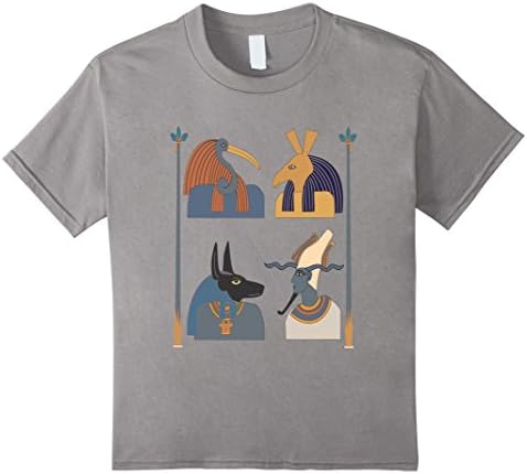 Kids Egyptian Pharaoh Hieroglyphics T-Shirts 10 Slate