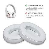 White Replacement Earpads, AGPtEK 2 Pieces Foam Ear Pad Cushion Compatible with Beats Studio 2.0 Wired/Wireless B0500 B0501 Headphone & Beats Studio 3.0