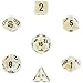 Chessex Dice: Polyhedral 7-Die Marble Dice Set - Ivory with Black