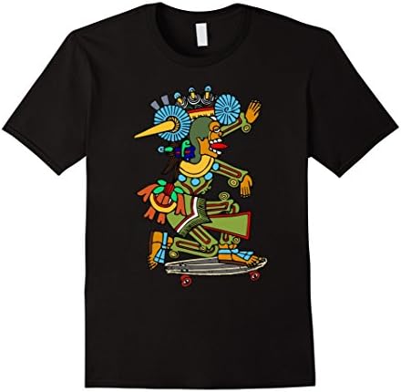 Mens Aztec Deity Skateboarding | Aztec Maya Inca Culture Shirt Medium Black