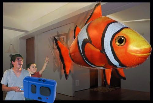 Glomarts High Quality Inflatable Blimp Balloon Toy( Clown Fish) Remote Control Flying Fish Kids Gift