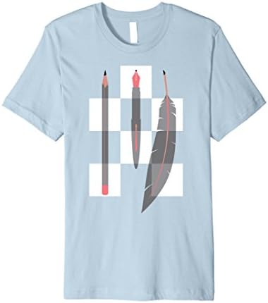 Men's Poet's Weapons t-shirt; writing instruments pen pencil quill 2XL Baby Blue