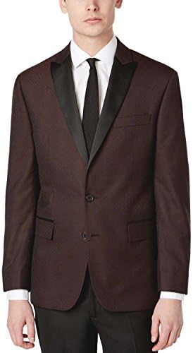 RYAN SEACREST Modern Fit Burgundy Patterned Dinner Jacket 42 Long 42L