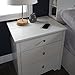 South Shore Vito Nightstand with 2 Drawers and Charging Station, Pure White