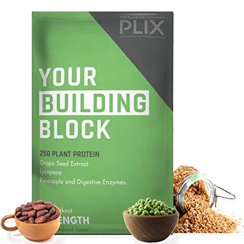 Buy Plix The Fix Strength Vegan Post Workout Protein, Chocolate Flavour, Antioxidants, Digestive