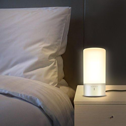LUWATT Table Lamp, Touch Sensor Bedside Lamp + Dimmable Warm White Light &amp; Color Changing RGB Modern Desk Lamp Nightstand Lamp NIGHTLIGHT Table lamp desk light bedside light led light LED LAMP