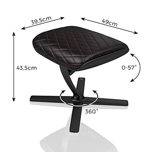 noblechairs-Poggiapiedi-per-sedie-da-Gaming-Sedie-da-Ufficio-PU-Ecopelle-Poggiapiedi-Girevole-a-360--Ribaltabile-Fino-a-57--NeroRosso