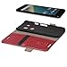 Nexus 5X Wallet Case - VENA [vFolio] Genuine Leather - Flip Cover Stand Case [Slot Holder][Vintage Slim Fit] for Google Nexus 5X / LG Nexus 5X - (Red/Black)