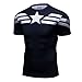 Red Plume Men's Film Super-Hero Series Compression Sports Shirt Skin Running Short Sleeve Tee (XXL, Leader C)