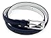 Belle Donne Women Skinny PU Leather Dress Belts Womens Belt with Silver Polished Buckle Women's Belts, Navy Blue Belts for Women Medium