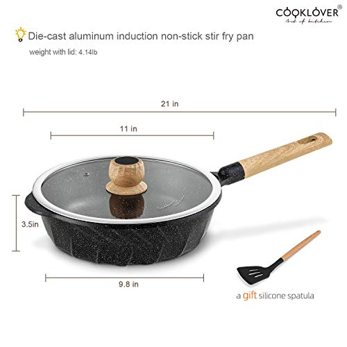 Nonstick Saute Pan 100 PFOA Free Cookware Induction Skillet Stir Fry