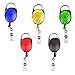 5 PCS Different Colors Translucent Retractable Carabiner Reels for ID Badge Holders, Key Cards and ID Cards