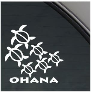 OHANA HONU SEA TURTLE FAMILY WHITE COLOR DECOR VINYL MACBOOK DIE CUT NOTEBOOK BIKE AUTO DECORATION CAR HELMET WINDOW STICKER