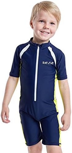 HaoLian Boys Shorty One Piece Floating Swimsuits UPF 50+ Rash Guard Swimming Costume for Water Sports Age 3-14 Years