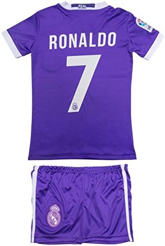 AMDS Soccer Youth Jersey Set ● Real Madrid ● Lila Jersey ● 2016 2017 ● # 7 Ronaldo (10-11 Ages ● X-Large)