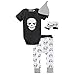 Big Elephant Baby Boys'4 Pieces Skull Head Short Sleeve Romper Pant Clothing Set with Hat L16