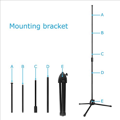 Aokeo Premium Microphone Isolation Shield, Foldable Adjustable Studio Recording Microphone Isolator Panel, Constructed with Industrial Quality Aluminum, High-Density Absorbing Foam With Aokeo Stand