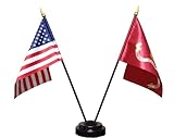 Miniature U.S. Marine Corps and American Flag Desk Set