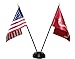 Miniature U.S. Marine Corps and American Flag Desk Set