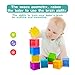 Joso Baby Building Stacking Blocks, Soft Squeeze Block Stack Bath Toys for Baby - BPA Free Toddlers Teething Chewing with Numbers, Shapes, Animals & Textures for Age 6-36 Months