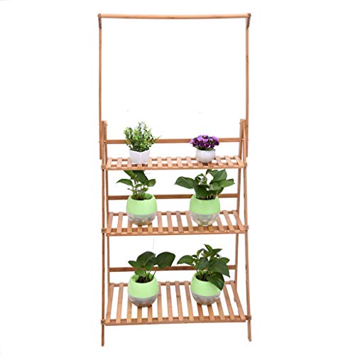 PENGY Flower Pot Organizer Storage Rack Bamboo Hanging Plant Stand Planter Shelves