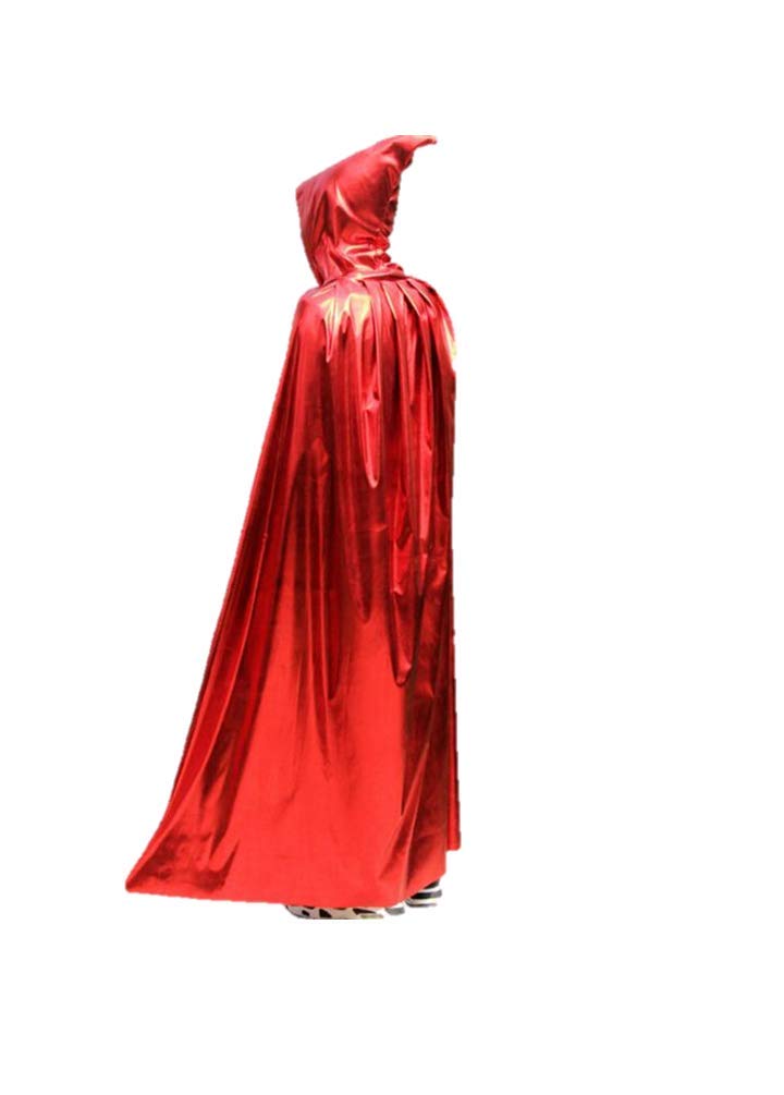 Matissa Kids and Adults Wizard Hooded Cloak Vampire Robe Halloween Costume (Adults (175 Cm), Red)