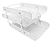 EasyPAG File Organizer Carved Hollow Flower Pattern Design Triple DeskTray,White