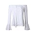 Women Blouse,Haoricu 2017 New Women Off Shoulder Long Sleeve Summer Beach Lace Shirt White